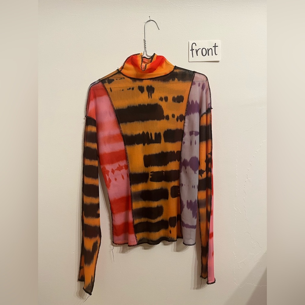 Mesh colorblock long sleeve